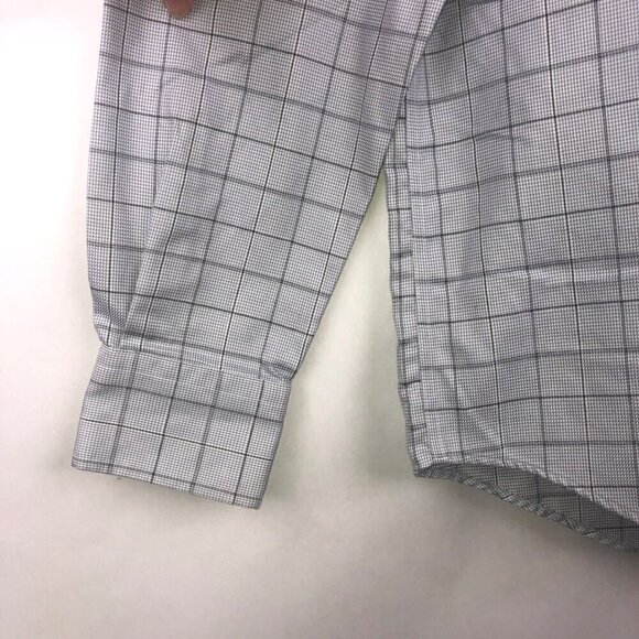 Egara Windowpane Print Long Sleeve Men's Dress Shirt Size 15-15 1/2 - Picture 2 of 11